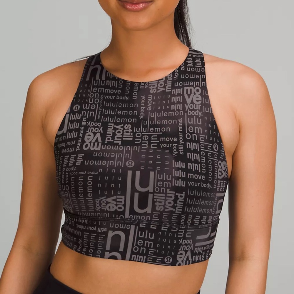 LULULEMON Energy High-Neck Longline Bra, Medium Support, Size 10